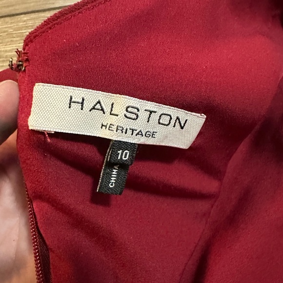 Halston heritage/ luxury wear/ CD Burgundy Jumpsuit/ woman’s 10/ - Picture 12 of 15